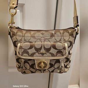 Coach Crossbody Brown Logo Bag.